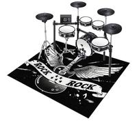 Drumming Drum Rug, Non Slip Soundproof Drum Mat, Floor Protection Record Pad for Splash Cymbal Stands, Indoor & Outdoor Drum Carpets for Drummers, Electronic Drum Set Practice Music Rug 120 x 80 cm