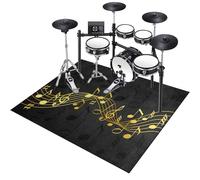 Drumming Drum Rug, Non Slip Soundproof Drum Mat, Floor Protection Record Pad for Splash Cymbal Stands, Indoor & Outdoor Drum Carpets for Drummers, Electronic Drum Set Practice Music Rug 120 x 80 cm