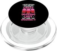 Drumming fitness Cardio drumming women crazy dumming lady PopSockets PopGrip for MagSafe