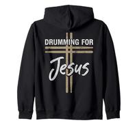 Drumming For Jesus Christian Percussionist Drummer Drums Men Zip Hoodie