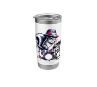 Drumming Funny Drummer Squirrel Playing Drums Squirrel Lover Stainless Steel Insulated Tumbler