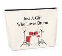 Drumming Gift Drummer Cosmetic Bag Drum Lovers Gifts Drum Player Gift for Friend Sister Colleague Drum Player Band Gifts Christmas Birthday Present for Drummer Lovers Travel Makeup Pouch