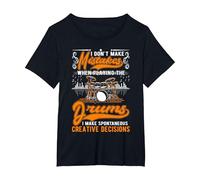 Drums Creative Decisions Drum Drummer T-Shirt, Women's Plus, Black, 5X