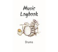 DRUMS - Diary/logbook/journal for music practice with musical staff
