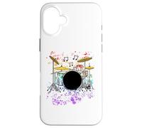 Drums Drummer Rainbow Colours Musician Drum Teacher Case for iPhone 16 Plus