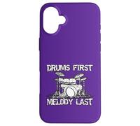 Drums First Melody Last Drummer Percussionist Case for iPhone 16 Plus
