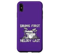 Drums First Melody Last Drummer Percussionist Case for iPhone XS Max