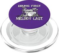 Drums First Melody Last Drummer Percussionist PopSockets PopGrip for MagSafe