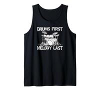 Drums First Melody Last Music Lover Graphic Tank Top