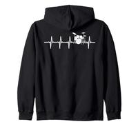 Drums Heartbeat Drums Player Drummers Musician Drumming Zip Hoodie