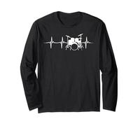 Drums Heartbeat for Drumming Lover Drummers & Percussionists Long Sleeve T-Shirt