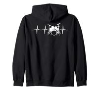 Drums Heartbeat For Drumming Lover Drummers & Percussionists Zip Hoodie