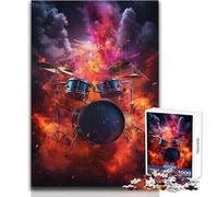 Drums Jigsaw Puzzles 1000 Pieces for Teenagers Mindful Learning Fun Game Unique Gift for Joyful Celebrations Size 50x75cm