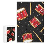 Drums Pattern Jigsaw Puzzle for Adults Wooden Challenging Puzzles Gift for Family Friends