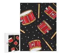 Drums Pattern Jigsaw Puzzle for Adults Wooden Challenging Puzzles Gift for Family Friends
