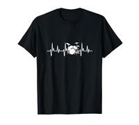 Drums t-shirt for drummers - heartbeat EKG motif T-Shirt