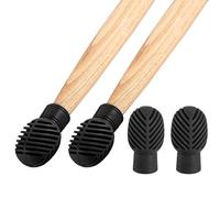 Drumstick Dampeners for Silencing Drumming Practice 4 Pcs Drumstick Silent Practice Tips Silicone Mute Tips Noise Reducing for Quiet Practice, Reusable Stretchable Drum Dampeners (Black)