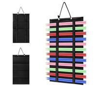 Drumstick Holder That Suspends, Drum Stick Display Adaptable, Drum Stick Organizer Foldable, Polyester Black, Twelve Pair Capacity, Simple-To-Store Compact Foldable Design