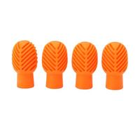 Drumstick Silent Practice Tip Silicone Stretchable Drum Mute Head Soft Comfortable Strong Abrasion Resistant for Home School Practice 4PCS (Orange)