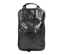 Drumstick Storage Backpack Thickened PU Mallet Bag Multifunctional Drum Sticks Bag with S Shaped Shoulder Strap for Drummers (Black)