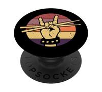 Drumsticks Drum Set Musician Drumming Retro Drummer PopSockets Adhesive PopGrip