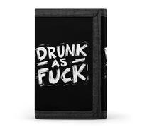 Drunk As Fuck1 Men's Trifold Wallet Minimalist Slim Wallets with Card Holder Keychain