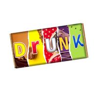 Drunk Chocolate Bar Wrapper Novelty Funny Joke Gift on Birthday Christmas Valentines CH-9041 (with chocolate bar (100g))