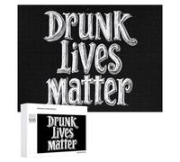 Drunk Lives Matter Funny Wooden Puzzle with Storage Box Adults Jigsaw Puzzles Challenge for Family Game Birthday Gift