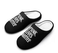 Drunk Lives Matter Men's Soft Cotton Slippers with Memory Foam Anti-skid House Shoes for Travel Indoor Outdoor