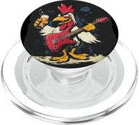 Drunk Rocker Chicken with Rocking Electric Guitar Costume PopSockets PopGrip for MagSafe