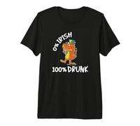 Drunk T-Rex Leprechaun Dino Dinosaur 0% Irish 100% Drunk Premium T-Shirt