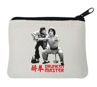 Drunken Master Kung Fu Horse Stance Neoprene Coin Purse Pouch 10x11cm White