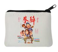 Drunken Master Kung Fu Style Neoprene Coin Purse Pouch 10x11cm White