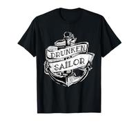 Drunken Sailor Sea Shanties Tall Ship Graphic Funny T-Shirt