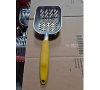 Drunyx Pet Aluminum Alloy cat Litter Scoop (Orange Handle, Large-Sized Straight Stripes)