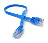 DRUT 0.3m FLAT CAT6 RJ45 Ethernet LAN Patch Cable, Low Profile GIGABIT Full Copper 32AWG, Lead Allows Up to 1000Mbps Speed 1ft Blue