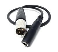 DRUT 0.5m 3-Pin XLR Male to 6.35mm 1/4" Stereo Jack Socket Cable, 1.6ft