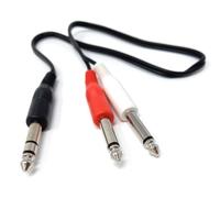 DRUT 0.5m 6.35mm Stereo Jack To 2 x 6.35mm Mono Jack Y Splitter TRS Stereo