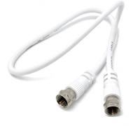 DRUT 0.5m F-Type Male to Male Coax Coaxial Cable, Extension 75ohm Cord Wire Compatible with Satellite Dish, TV Antenna, Freeview TV, DVD, VCR, SKY HD, Virgin, BT White 1.6ft