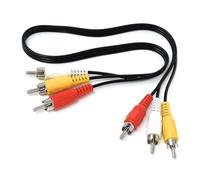 DRUT 0.5m Triple 3 x RCA to RCA Phono Plugs to Plugs Composite, Audio Video Male to Male Cable Lead Nickel Contacts 1.6ft