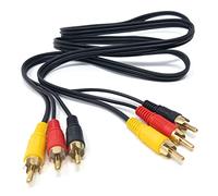DRUT 1.2m 3 RCA to 3 RCA Phono Male Plug Triple Jack Cable AV Audio Video Composite Lead 3.9ft