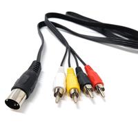 DRUT 1.2m 5 Pin Midi Din Male to 4x RCA Male Audio Adapter Cable, Compatible with Cassette Player, CD, Amplifier, Music Instruments 4ft