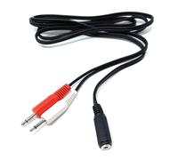 DRUT 1.5m 3.5mm Stereo Jack Socket to 2 x 3.5mm Mono Jack Plugs Cable Lead