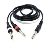 DRUT 1.5m 6.35mm Stereo Jack to Twin 6.35mm Mono Jacks Male to Male TRS