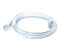 DRUT 1.5m FLAT CAT6 RJ45 Ethernet LAN Patch Cable, Low Profile GIGABIT Full Copper 32AWG, Lead Allows Up to 1000Mbps Speed (5ft, White)