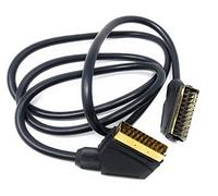 DRUT 1.5m Scart to Scart Cable Lead, 21 Pin Male to Male (Plug to Plug) RGB Cord for TV, VCR, DVD Player Gold Plated 5ft