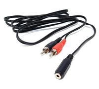 DRUT 1.8m 3.5mm Stereo Jack Socket to Twin Phono RCA Phono Male Plug, Audio Adapter Extension Cable Lead 6ft