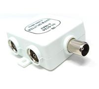 DRUT 1 Input to 4 Output TVs RF Splitter 4 Way UV FM VHF Aerial Cable Adapter