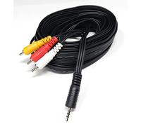 DRUT 10m 3.5mm 4 Pole Jack Plug to 3 x RCA Phono Composite Audio Video AV AUX Lead Cable 33ft