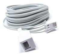 DRUT 10m BT Extension Telephone Line Cable 431A, BT Male to Female Socket, 4 Wire, Flat Lead 33ft